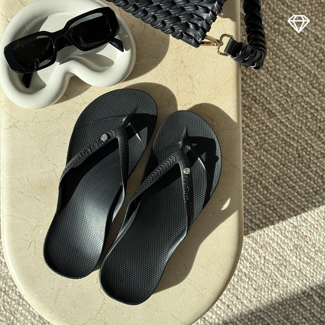 Arch Support Flip Flops - Classic - Crystal Black - Image 6